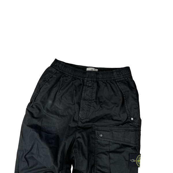 Stone Island 2024 Black Loose Fit Cargo Trousers - 28"