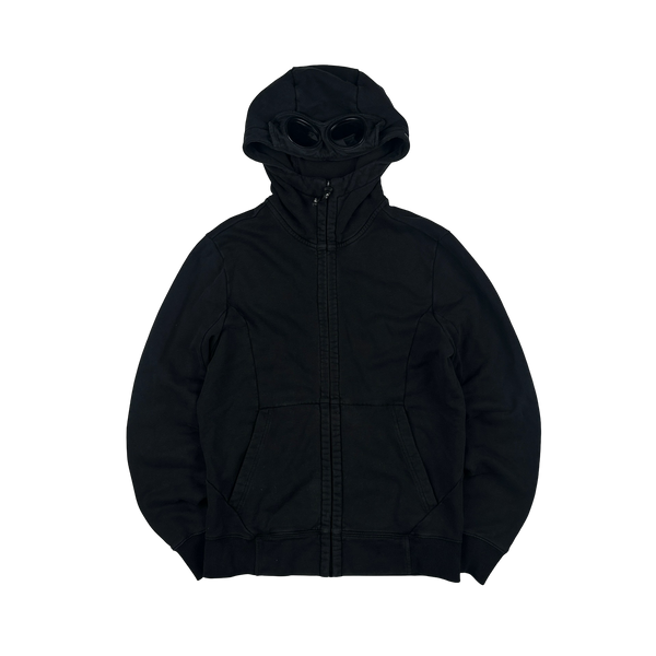 CP Company Black Cotton Goggle Hoodie - Medium