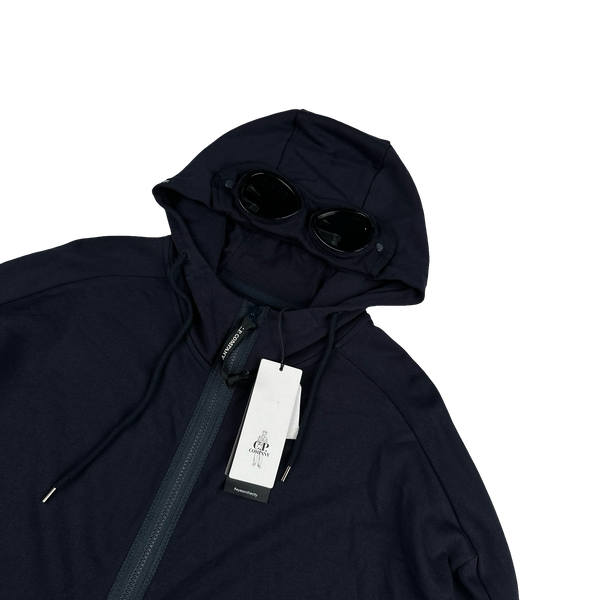 CP Company Navy Goggle Cotton Zip Up Hoodie - XXL
