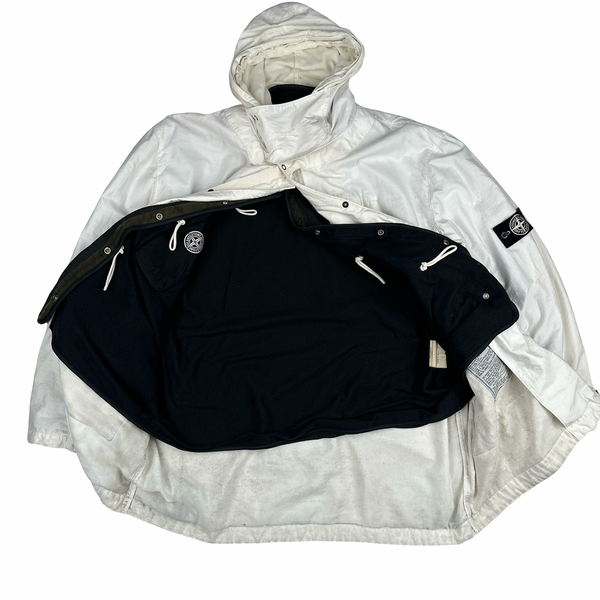 Stone Island 2001 Fibre Optic White Cotton Jacket - XXL