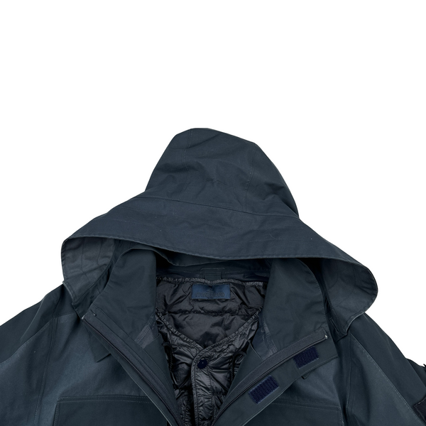 Stone Island 2017 Navy Waterproof Down Lined Ghost Tank Shield Jacket - Large