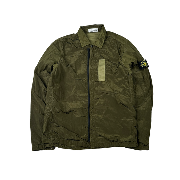 Stone Island 2017 Green Nylon Metal Shimmer Overshirt - Medium