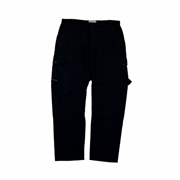 Stone Island 1997 Navy Spellout Cargos Trousers - Large