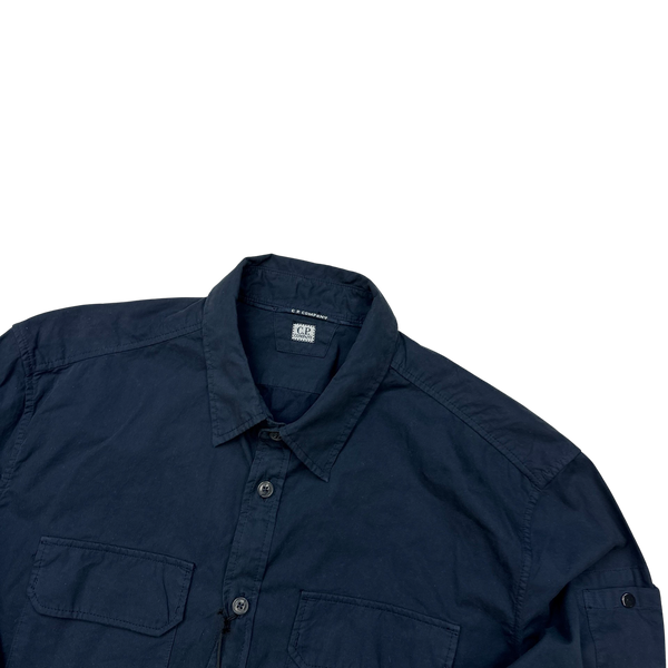 CP Company Navy Buttoned Overshirt - Large
