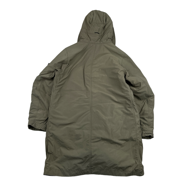 Stone Island 2018 Khaki Micro Reps Primaloft Parka Long Jacket - Large