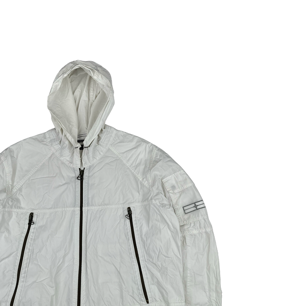 Stone Island 2009 Denims White Cotton Mesh Pocket Emblem Lightweight Jacket - Large