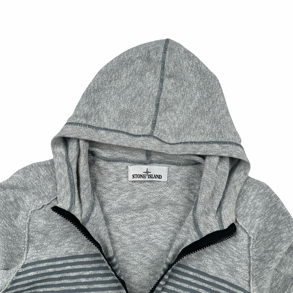 Stone Island 2017 Blue Marl Marina Cotton Lightweight Knit Zipped Hoodie - Small
