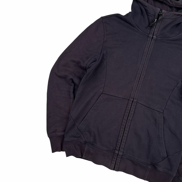 CP Company Navy Goggle Cotton Zip Up Hoodie - Large