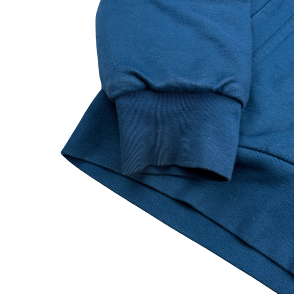 CP Company Blue Down Lined Zipped Cotton Lens View Hoodie - XXL
