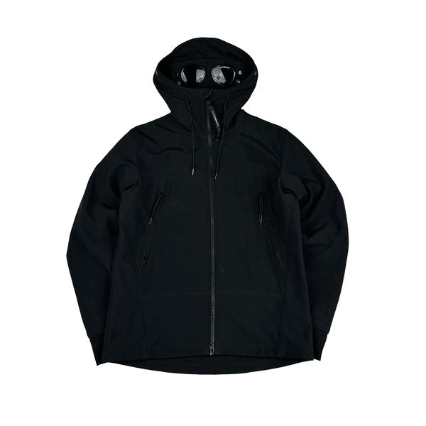 CP Company Black Soft Shell R Goggle Jacket - Small