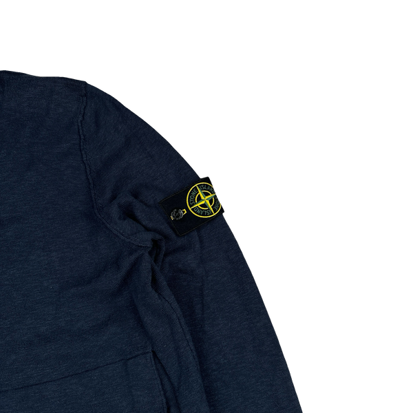 Stone Island 2017 Navy Marl Knit Zipped Jumper - Small