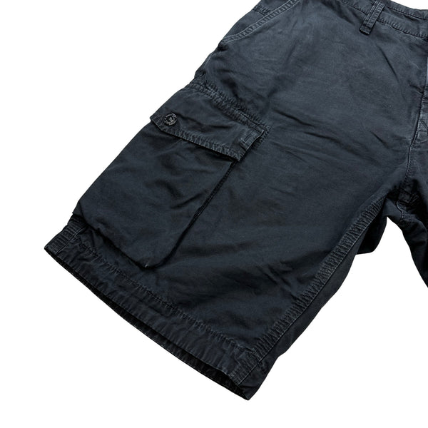 Stone Island 2021 Washed Black Slim Fit Shorts - Medium