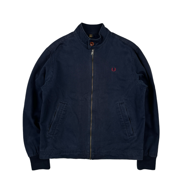 Fred Perry Navy Cotton Bomber Jacket - Medium