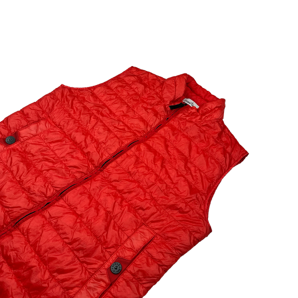 Stone Island 2016 Red Garment Dyed Down Filled Gilet - Medium