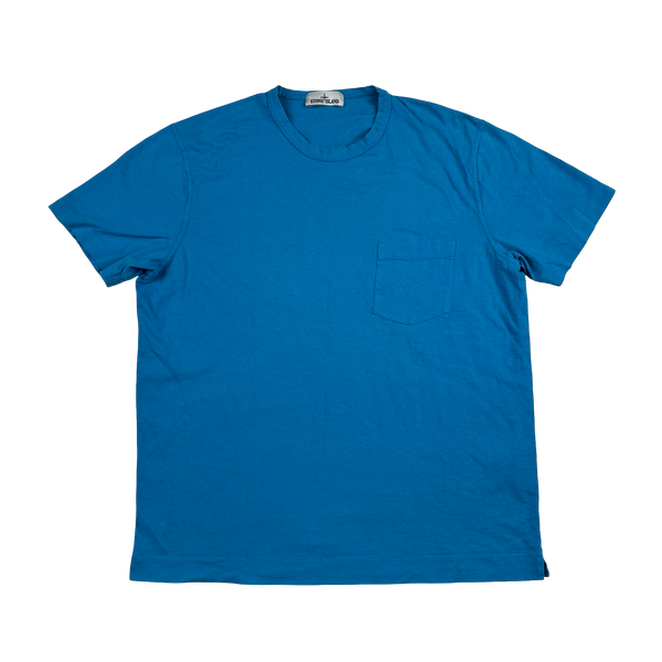 Stone Island Blue Cotton T-Shirt - 3XL