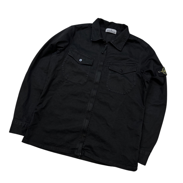 Stone Island 2016 Black Thick Cotton Overshirt - Large