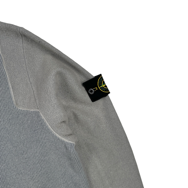 Stone Island 1999 Grey Wool Vintage Pullover Roll Neck Jumper - Large