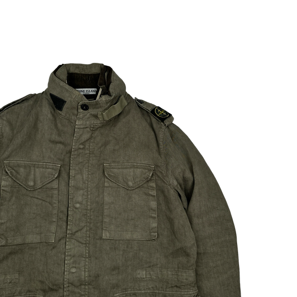 Stone Island 2005 Tan Shoulder Badge Lino Flax Dutch Rope Jacket - Large