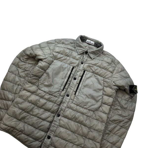 Stone Island Grey Down Filled Overshirt - Medium
