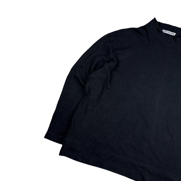 Stone Island 1999 Black Green Edge Vintage Pullover Mock Jumper - XXL