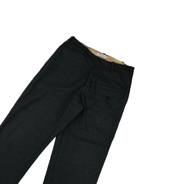Stone Island 1999 Charcoal Vintage Wool Cargo Trousers - 34"