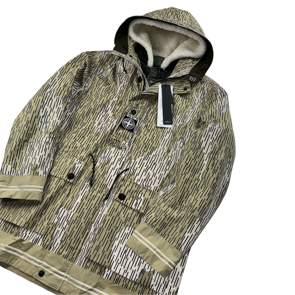 Stone Island 2021 Rain Camo Watro Reflective Parka Jacket - Large