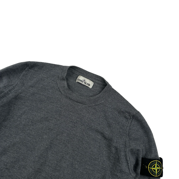 Stone Island 2020 Grey Merino Wool Crewneck Jumper - Large