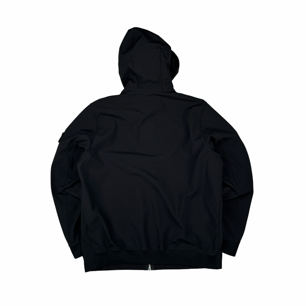 Stone Island 2020 Black Soft Shell Hooded Jacket - XXL