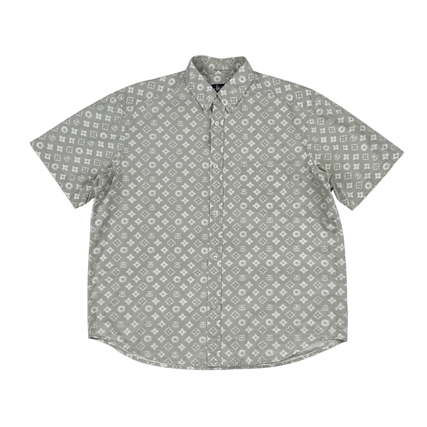 Stussy LV Monogram Record White Buttoned Shirt - Large