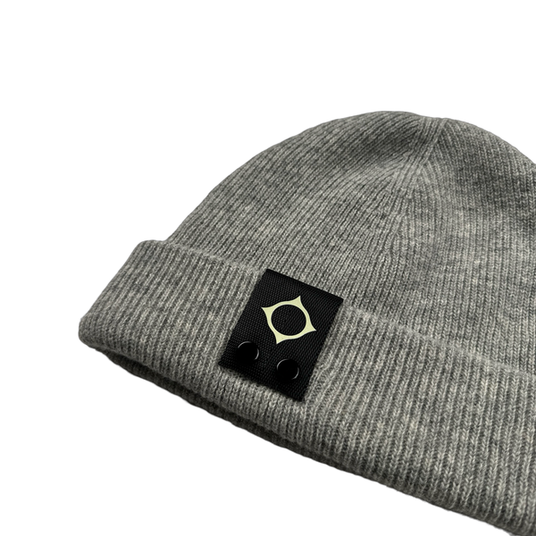 Ma Strum Grey Wool Badge Beanie