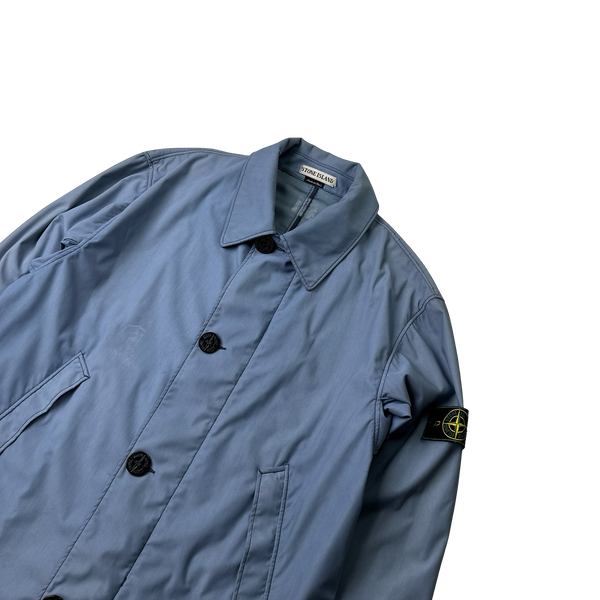 Stone Island 1995 Periwinkle Blue Nylam Vintage Long Jacket - XL