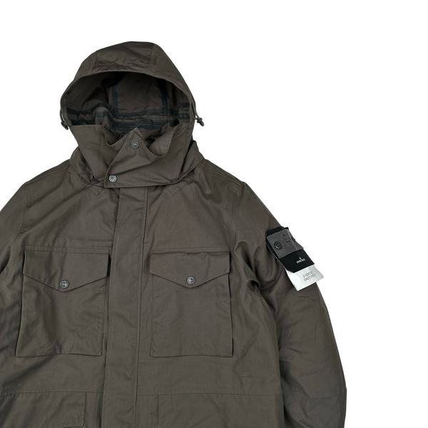 Stone Island 2022 O-Ventile Grey Ghost Piece Down Dutch Rope Puffer Jacket - Large