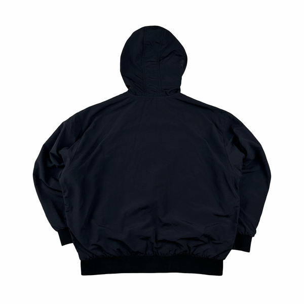 Supreme Navy Cotton Lined Nylon Athlete Hoodie - Medium