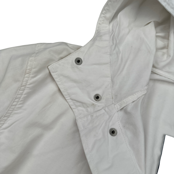 Fred Perry White Lightweight Long Fishtail Jacket - Large