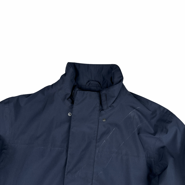 Prada Navy Nylon Red Tab Goretex Shell Long Jacket - XL