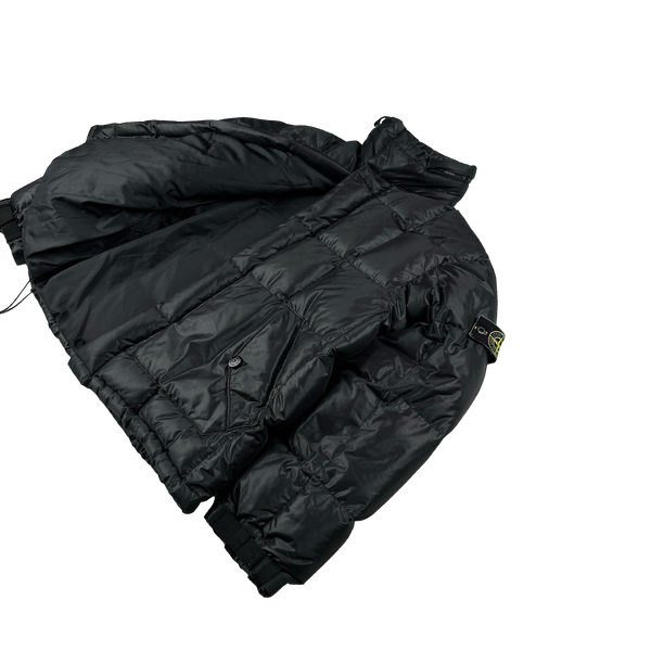 Stone Island 1999 Vintage Black Micro Light Puffer Jacket - Medium
