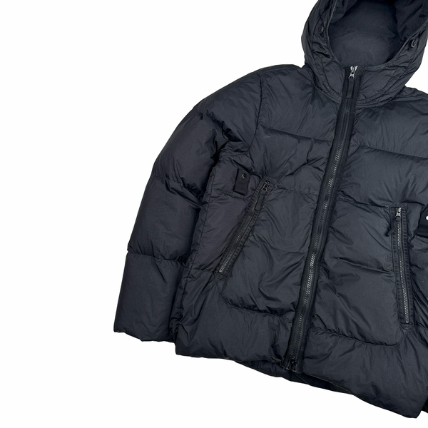 Stone Island 2021 Black Crinkle NY Down Puffer Jacket - Medium