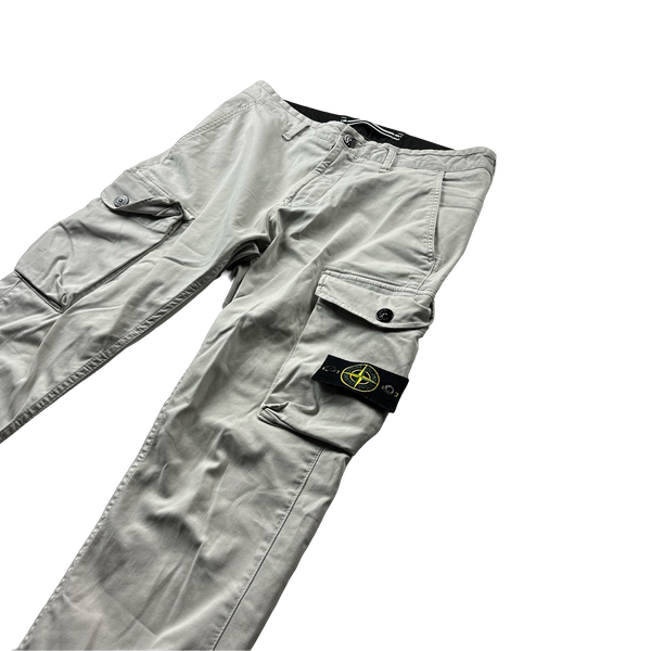 Stone Island 2020 White Slim Fit Cotton Cargo Trousers - 31"