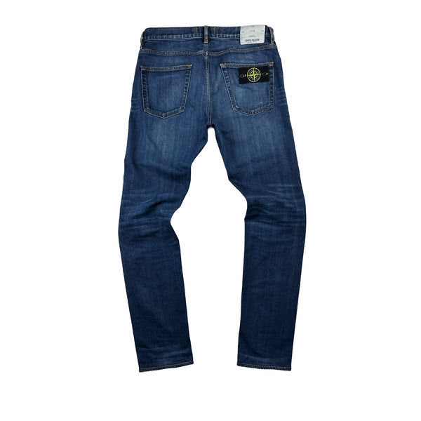 Stone Island Blue Denim Slim Jeans - Medium