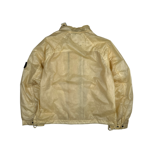 Stone Island 2001 Beige Micro Felt Transparent Laminated Web Jacket - Large