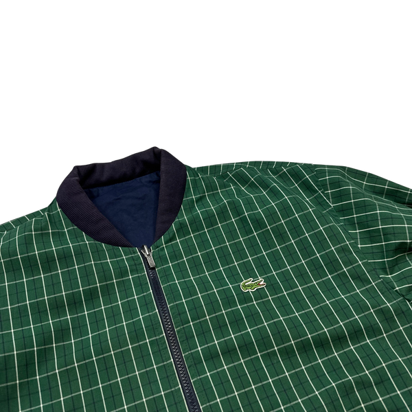 Lacoste Green Checked Reversible Bomber Jacket - 3XL