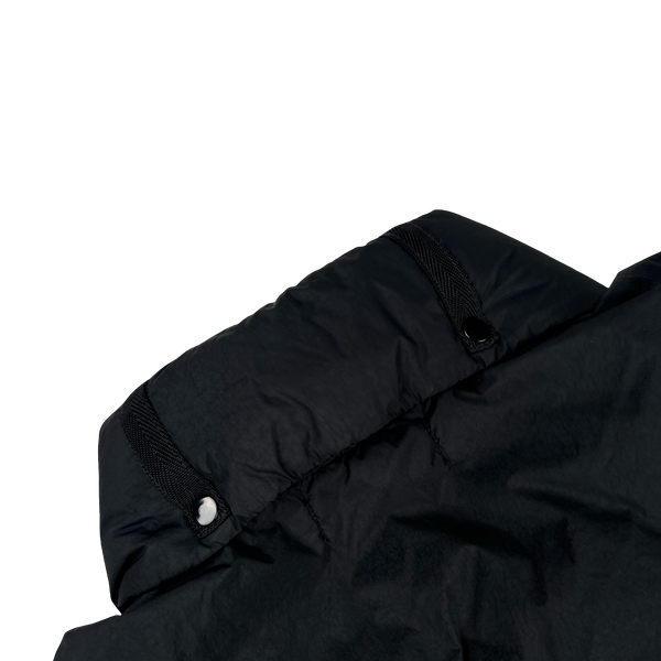 Stone Island 2021 Black Garment Dyed Crinkle Reps Down Filled Gilet - XL