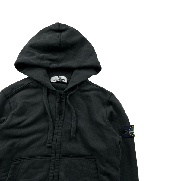 Stone Island 2018 Dark Grey Zipped Cotton Hoodie - Small