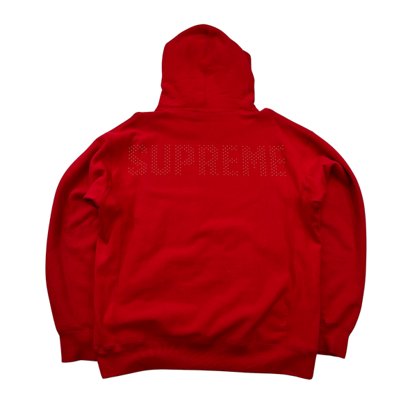 Supreme Red Studded Spellout Logo Hoodie - XL