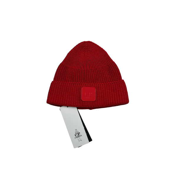 CP Company Red Metropolis Knit Cotton Beanie