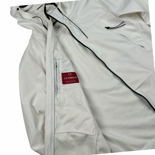 CP Company White Shell R Goggle Jacket - Large