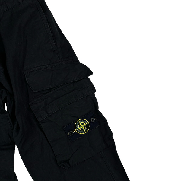 Stone Island 2022 Black Cotton Cargo Trousers - 30"