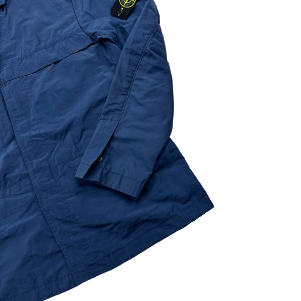 Stone Island 2019 Steel Blue Micro Reps Button Up Jacket - Medium