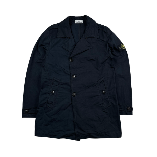 Stone Island Navy David TC Trench Jacket - Large