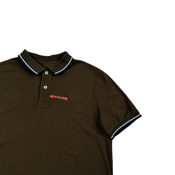 Prada Khaki Cotton Polo Shirt -XL